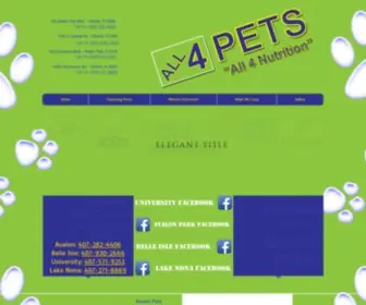 ALL4Petsorlando.com(All 4 Pets) Screenshot