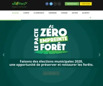 ALL4Trees.org(Communauté engagée pour la préservation et la restauration des forêts) Screenshot