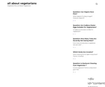 Allaboutvegetarians.com(All about vegetarians) Screenshot