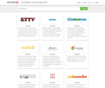 Allad.xyz(Top Publishers monetize widget 2020) Screenshot