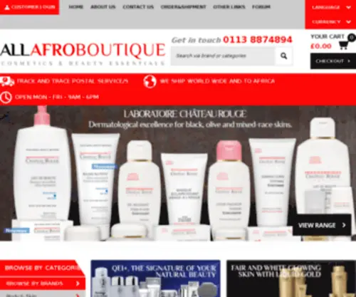 Allafroboutique.com(Cosmetics and beauty essentials) Screenshot