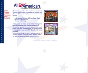 Allamericanicecream.com(All American Specialty Restaurants) Screenshot