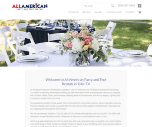 Allamericanpartyandtent.com(All American Party and Tent Rentals) Screenshot