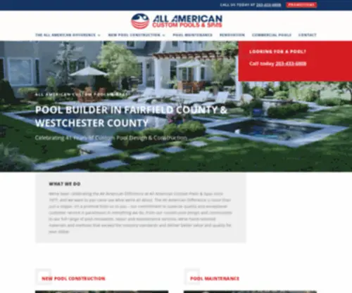 Allamericanpools.com(All American Custom Pools & Spas) Screenshot