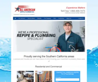 Allamericanrepipe.com(All American Repipe) Screenshot