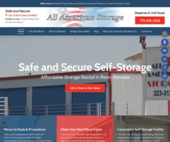 Allamericanstoragereno.com(Self-Storage Rentals) Screenshot