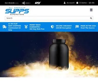 Allamericansupps.com(All American Supps Superstore) Screenshot