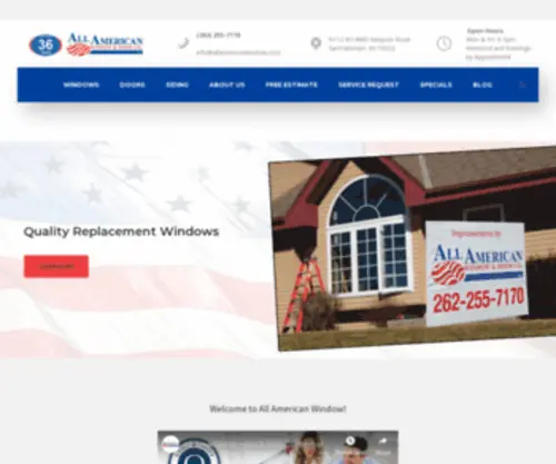 Allamericanwindow.com(All American Window & Door) Screenshot