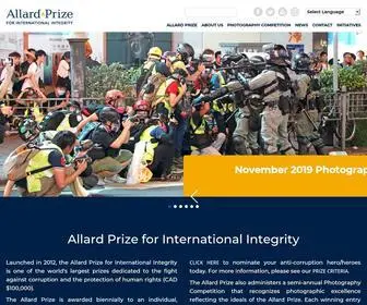 Allardprize.org Screenshot