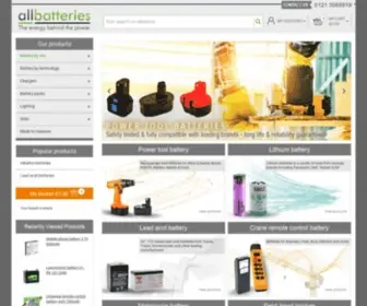 Allbatteries.co.uk(Batteries and Chargers at Low Prices) Screenshot