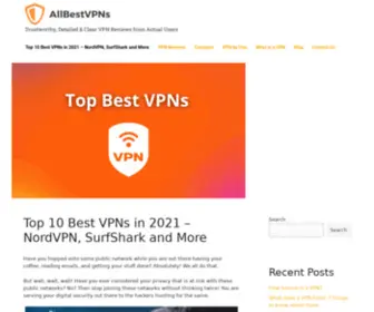 AllbestVPNS.com(Top 10 Best VPNs inNordVPN) Screenshot