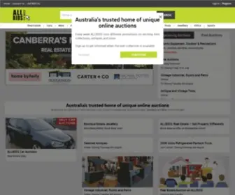 Allbids.com.au(Australia's trusted home of unique online auctions) Screenshot