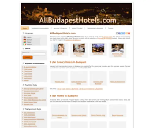 Allbudapesthotels.com(Budapest Hotels & Apartments) Screenshot