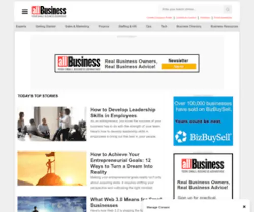 Allbusiness.com(Your Small Business Advantage) Screenshot