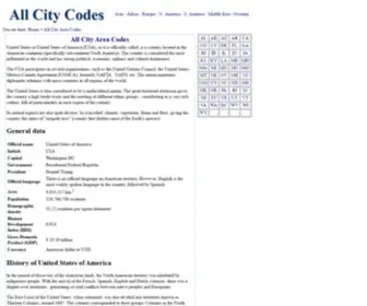 Allcitycodes.com(All City Codes) Screenshot