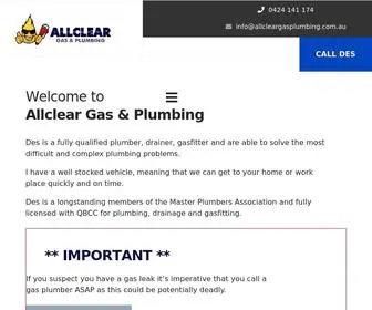 Allcleargasplumbing.com.au(A Local Bribie Island Plumber) Screenshot