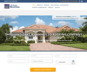 Allclimateroofing.com(Thousand Oaks & Camarillo Roofing Company) Screenshot