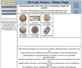 Allcoinvalues.com(All Coin Values) Screenshot