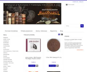 Allcollect.pl(Sklep kolekcjonerski i antykwariat online Allcollect) Screenshot