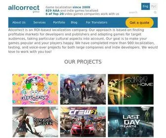 Allcorrectgames.com(Game localization) Screenshot