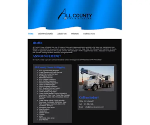 Allcountycraneny.com(All County Crane & Rigging LLC) Screenshot