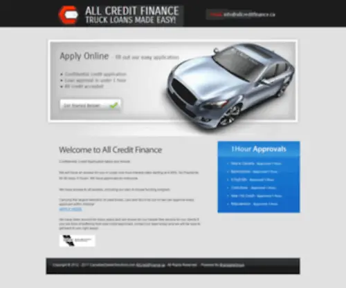 Allcreditfinance.ca(Calgary Car Loans) Screenshot