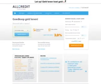 Allcredit.nl(Online voordelig en verantwoord geld lenen) Screenshot