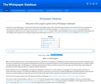 Allcryptowhitepapers.com(The Whitepaper Database) Screenshot