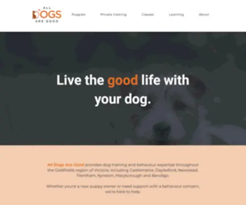 Alldogsaregood.com(All Dogs Are Good) Screenshot