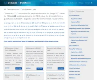 AllDomainsdb.com(All Domains and Databases) Screenshot