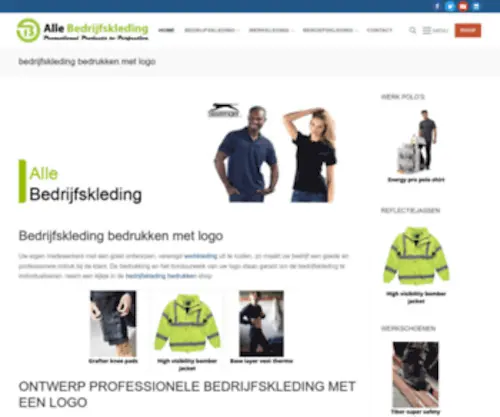Alle-BedrijFskleding.nl(Promotie bedrijfskleding✓Bedrukken✓groothandel) Screenshot