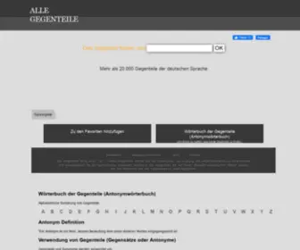 Alle-Gegenteile.de(Wörterbuch der Gegenteile (Antonymwörterbuch)) Screenshot