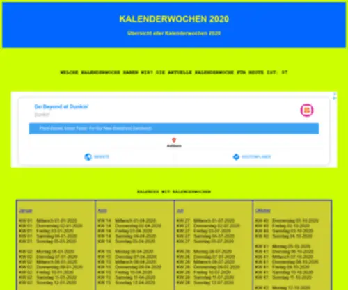 Alle-Kalenderwochen.de(Alle KalenderwochenKW Kalender 2021) Screenshot