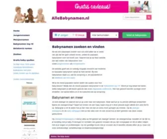 Allebabynamen.nl(Alle babynamen op een rij) Screenshot