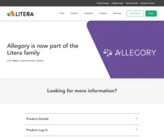 Allegorylaw.com(Allegory is now part of the Litera family) Screenshot