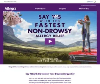 Allegra.com(Indoor/Outdoor Allergy Relief For Everyday Allergy Symptoms) Screenshot