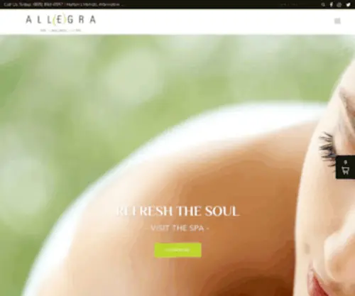 Allegraspa.com(Allegra Organic Spa and Boutique Milton) Screenshot