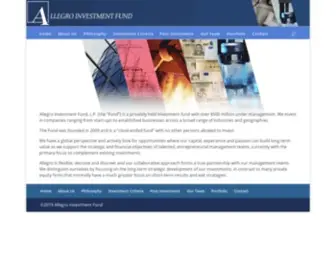 Allegroinvestment.com(A Private Equity/Venture Capital fund Allegro) Screenshot