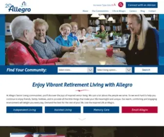 Allegroliving.com(Allegro Senior Living) Screenshot