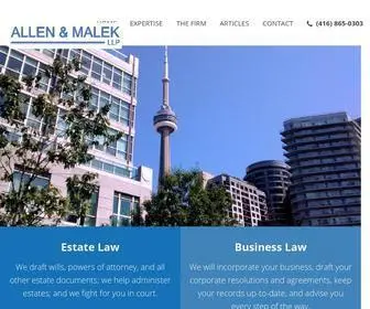 Allenmalek.ca(Experienced legal services in Toronto since 1985) Screenshot