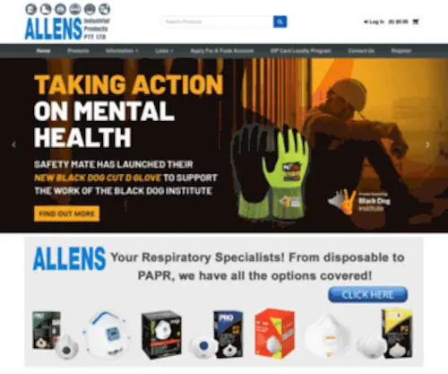 Allensindustrial.com.au(Home Page) Screenshot