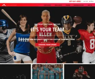 Allensportswear.com(Team Sports Uniforms) Screenshot