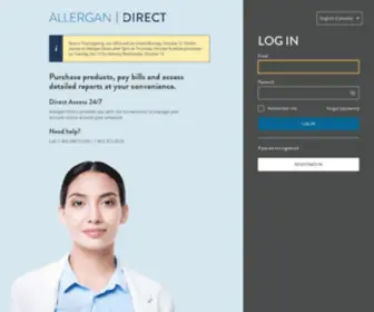 Allergandirect.ca(Customer Selection Page) Screenshot