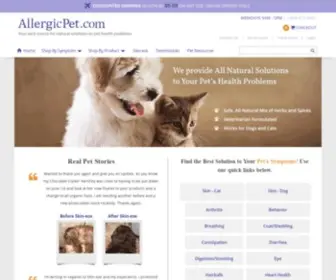 AllergicPet.com(Information and products for allergic dogs) Screenshot