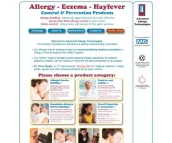 Allergy.uk.com(Anti allergy bedding Alprotec allergy eczema control & prevention products Advanced Allergy Technologies Ltd) Screenshot