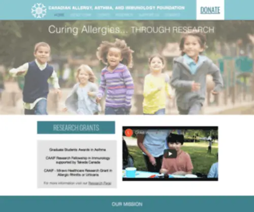 Allergyfoundation.ca(Canadian Allergy) Screenshot