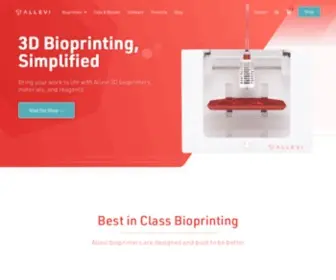 Allevi3D.com(Bioprinting, Simplified) Screenshot