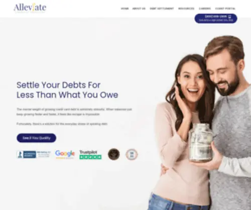 Alleviatefinancial.com(Achieve Financial Stability with Fast Debt Help) Screenshot