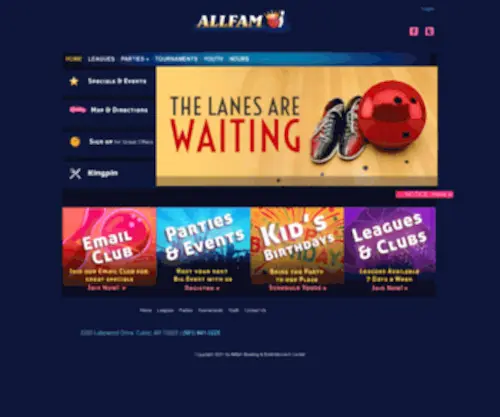 Allfambowling.com(Allfam Bowling Center) Screenshot