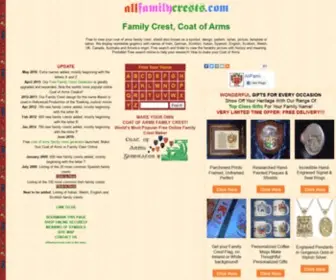 Allfamilycrests.com(Family Crest) Screenshot